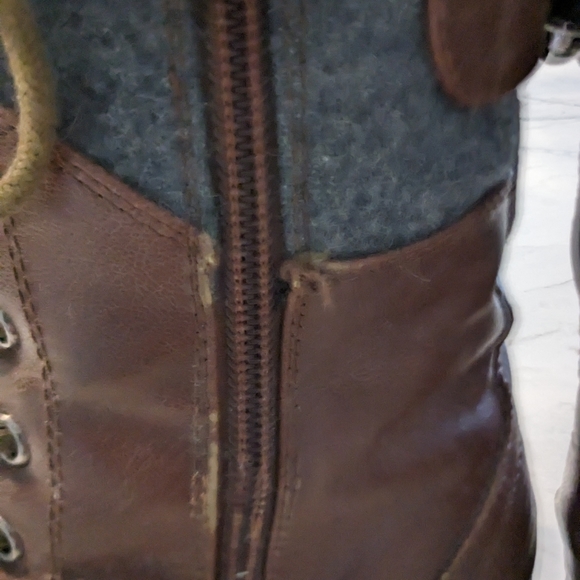 Brown Combat Style Fall Boots - Picture 4 of 6